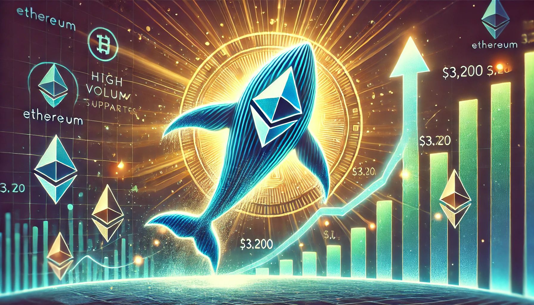 Резкий рост транзакций Ethereum «Кит» — большой объем поддерживает рост до $3200