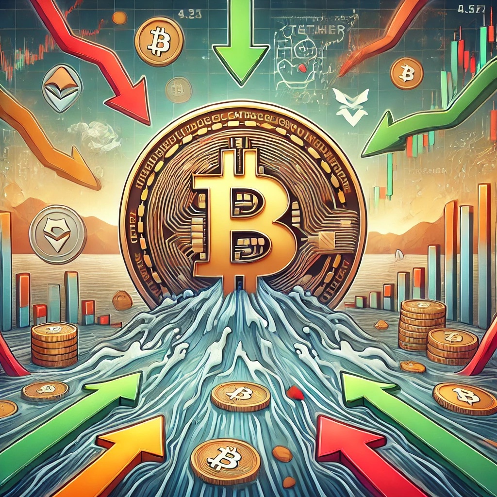 Биткойн сталкивается с краткосрочной неопределенностью из-за резкого увеличения притока биржевых потоков и падения ликвидности Tether
