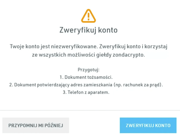 Зондакрипто верификация