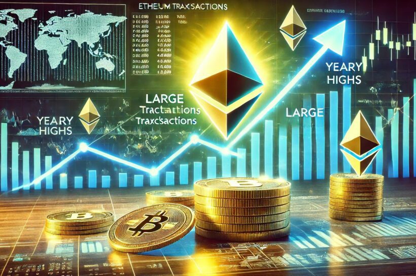 Крупные транзакции Ethereum растут, поскольку ETH преодолевает годовые максимумы