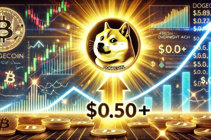 Dogecoin резко вырос за ночь – ценовое действие предполагает новые максимумы выше $0,50