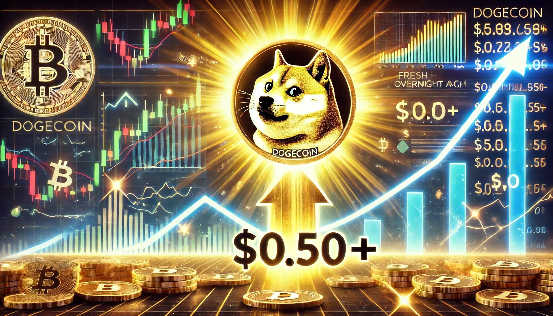 Dogecoin резко вырос за ночь – ценовое действие предполагает новые максимумы выше $0,50