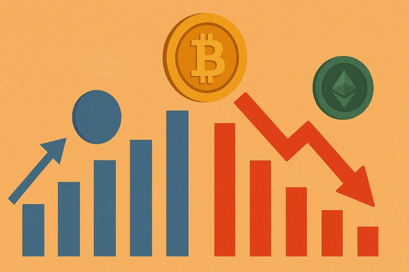 Эволюция крипто -рыночной капитализации показывает расходящиеся тенденции среди ведущих цифровых активов