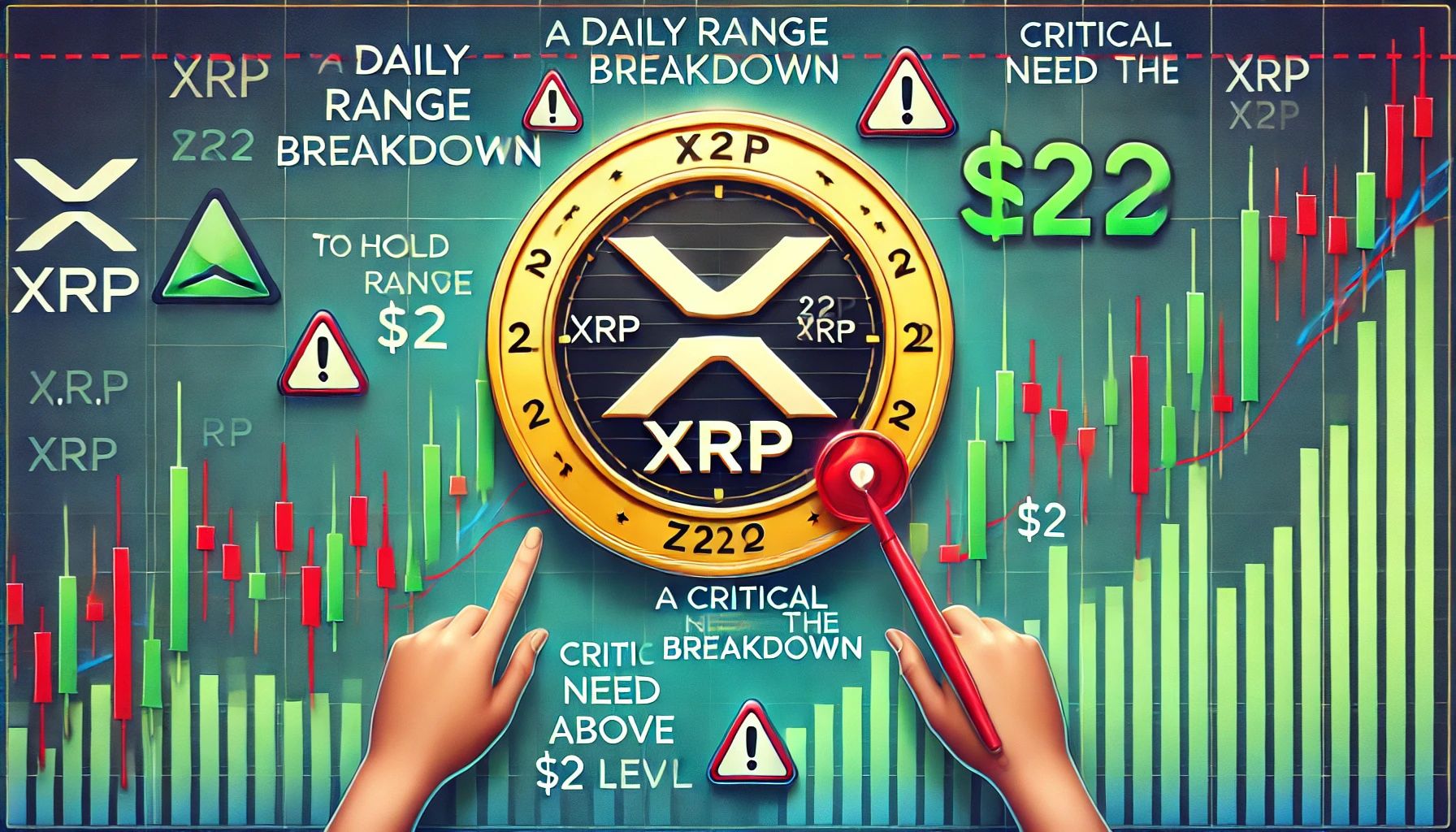 XRP флиртует с ежедневным расщеплением диапазона - цена должна иметь более 2 долларов.