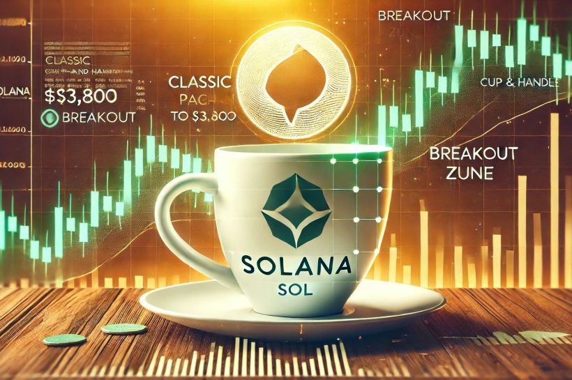 Solana образует классический рисунок чашки и руку-аналитик прогнозирует прорыв до 3800 долларов США.