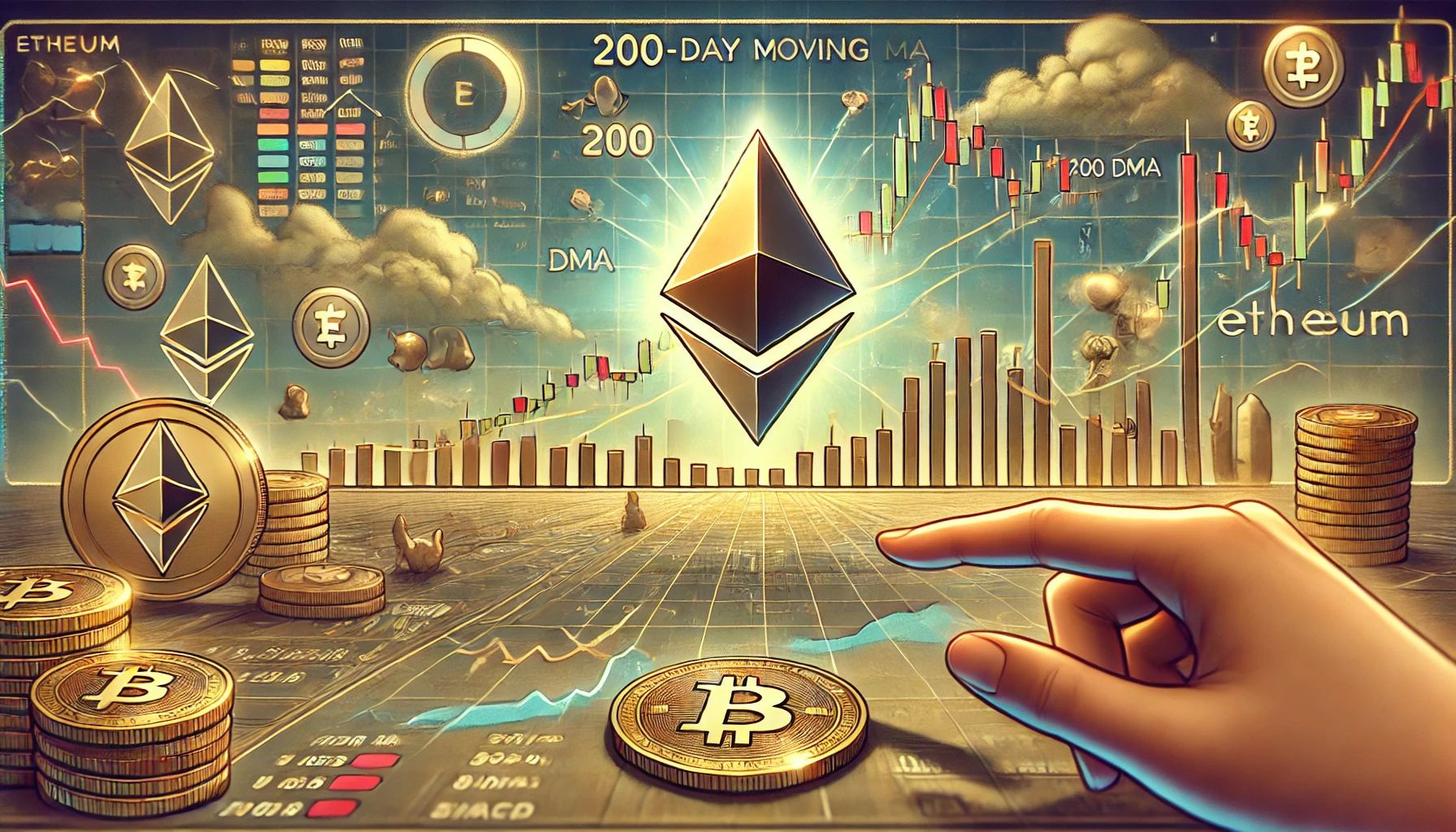 Ethereum подходит к решающему уровню - торгуя около 200 сопротивлений DMA