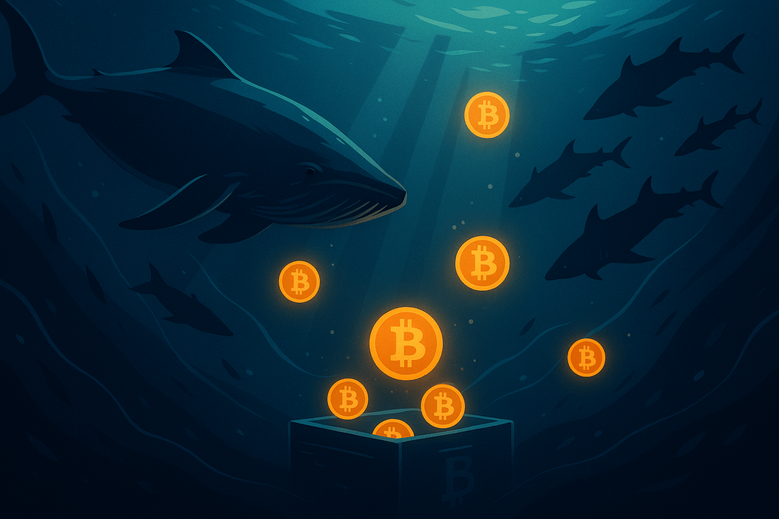Биткойн бычий сигнал: акулы и киты покупают падение