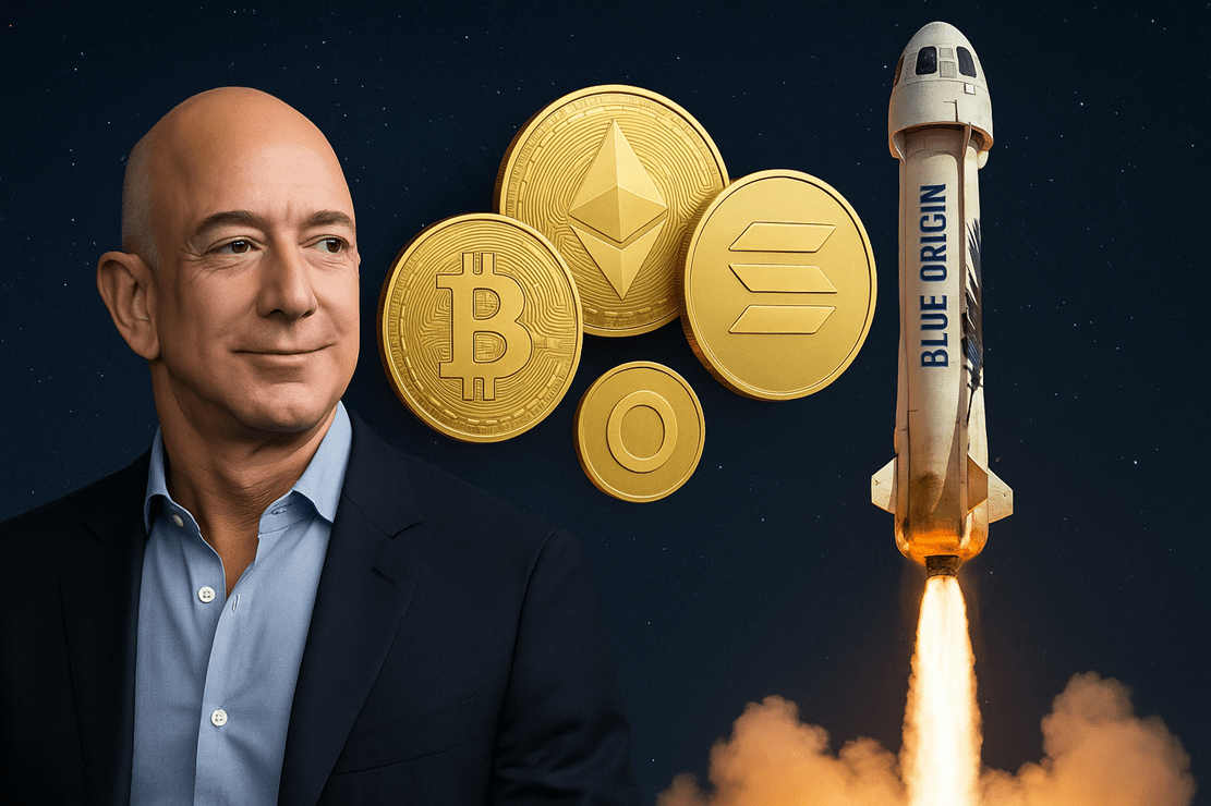 Blue Origin Джефф Безос теперь принимает биткойн, Eth, Sol для космических полетов