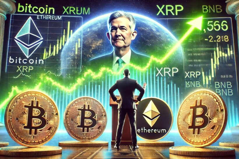 Биткойн, Ethereum, XRP, BNB на подъеме после речи Пауэлла