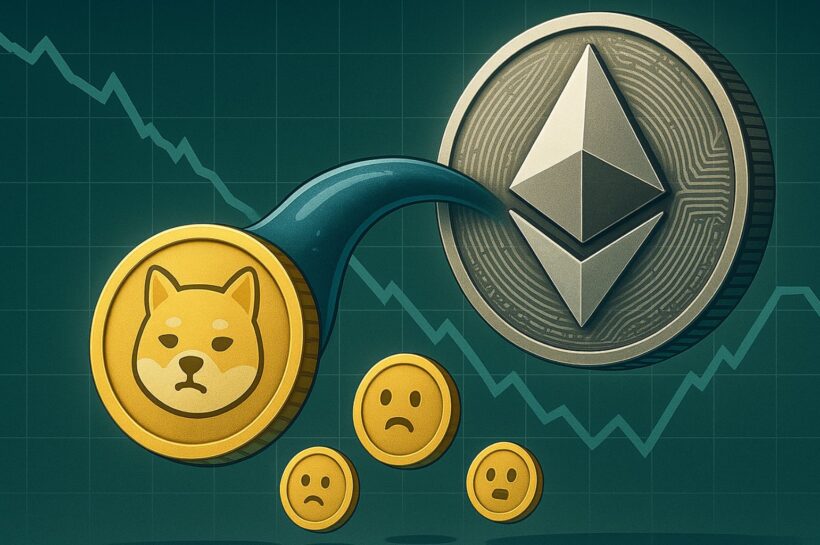 Мемоины теряют позицию в доле рынка, поскольку Ethereum поглощает ликвидность