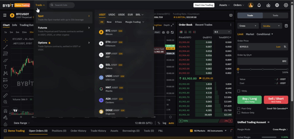 демо-версия bybit