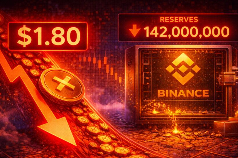 XRP упал до $1,80, а резервы Binance продолжают снижаться