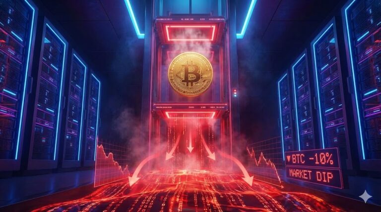Цена биткойнов продолжает падать, создавая момент поддержки с высокими ставками