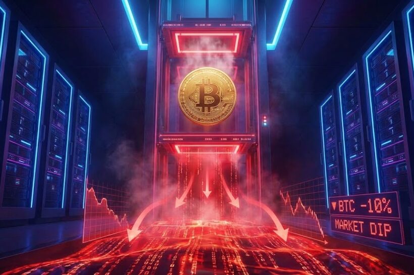 Цена биткойнов продолжает падать, создавая момент поддержки с высокими ставками