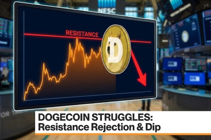 Dogecoin (DOGE) встречает сопротивление и колеблется, тон рынка меняется