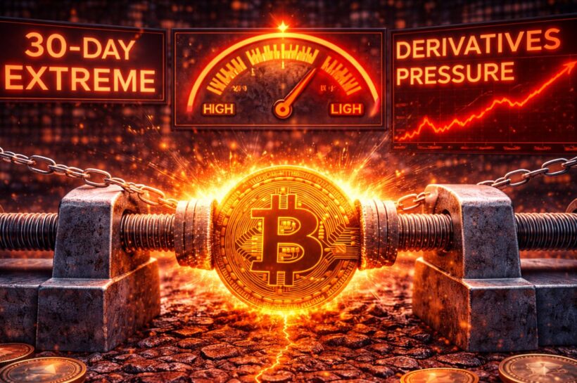 Давление на производные биткойны достигло 30-дневного максимума, цена отказывается падать