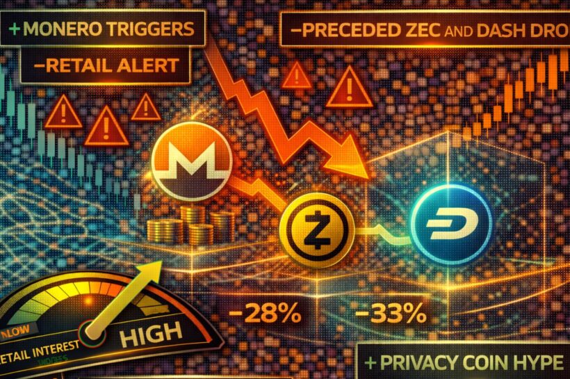 Monero запускает розничное оповещение, которое предшествовало падению ZEC и DASH, поскольку ажиотаж вокруг монет конфиденциальности возвращается
