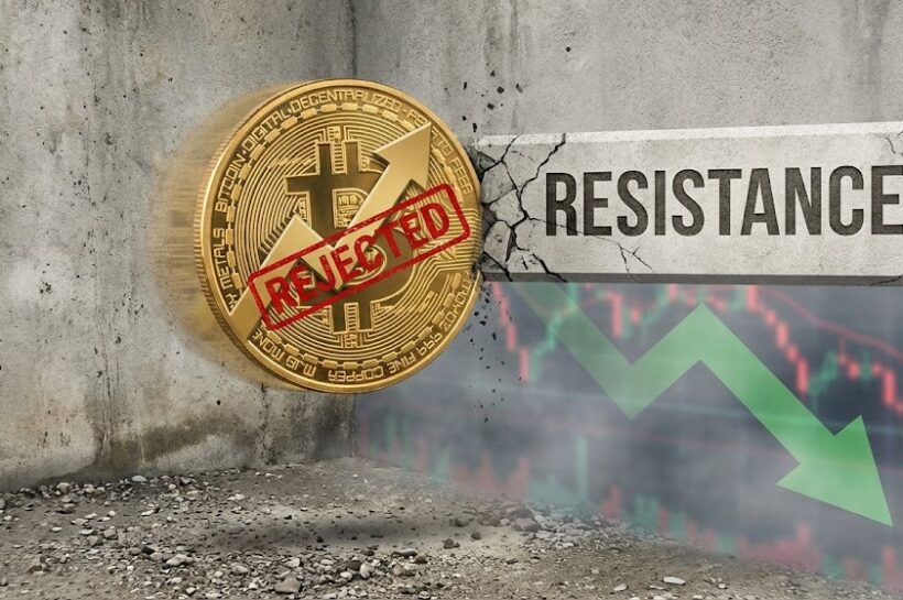 Цена биткойна сталкивается с очередным отказом, поскольку потенциал роста затухает