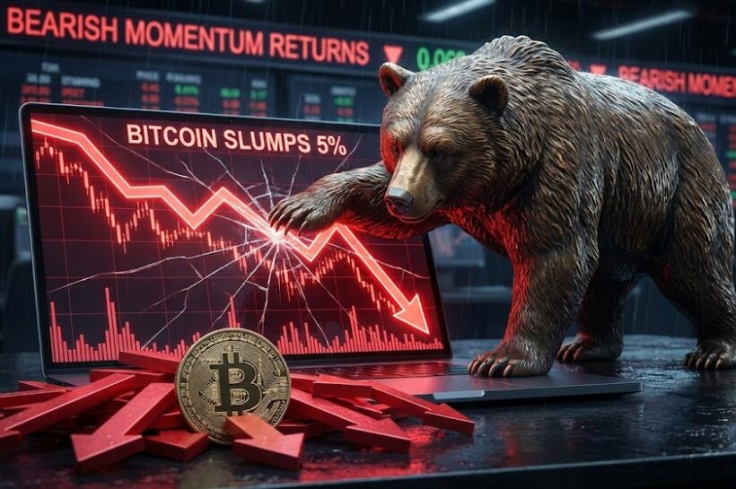 Цена биткойна упала на 5%, медвежий импульс возвращается с силой
