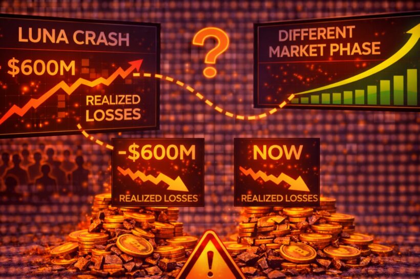 Реализованные потери Биткойна достигли уровня краха Luna — но ценовой контекст указывает на другую фазу рынка