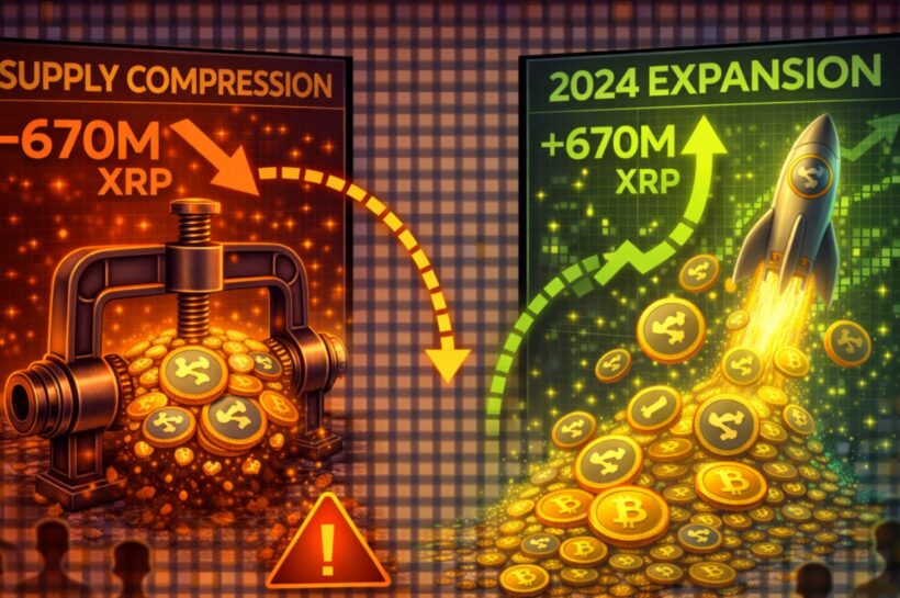 Жестокое сжатие предложения XRP сигнализирует о повторении расширения 2024 года