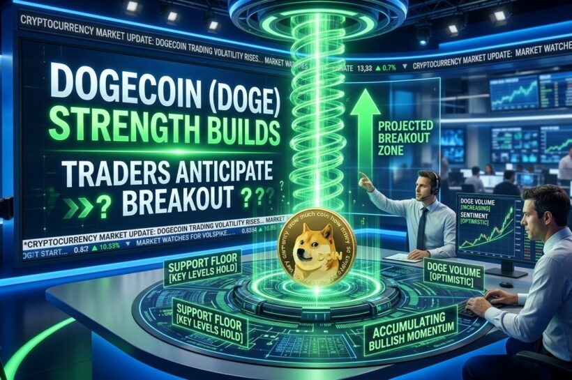 Сила Dogecoin (DOGE) растет, поскольку трейдеры ожидают прорыва