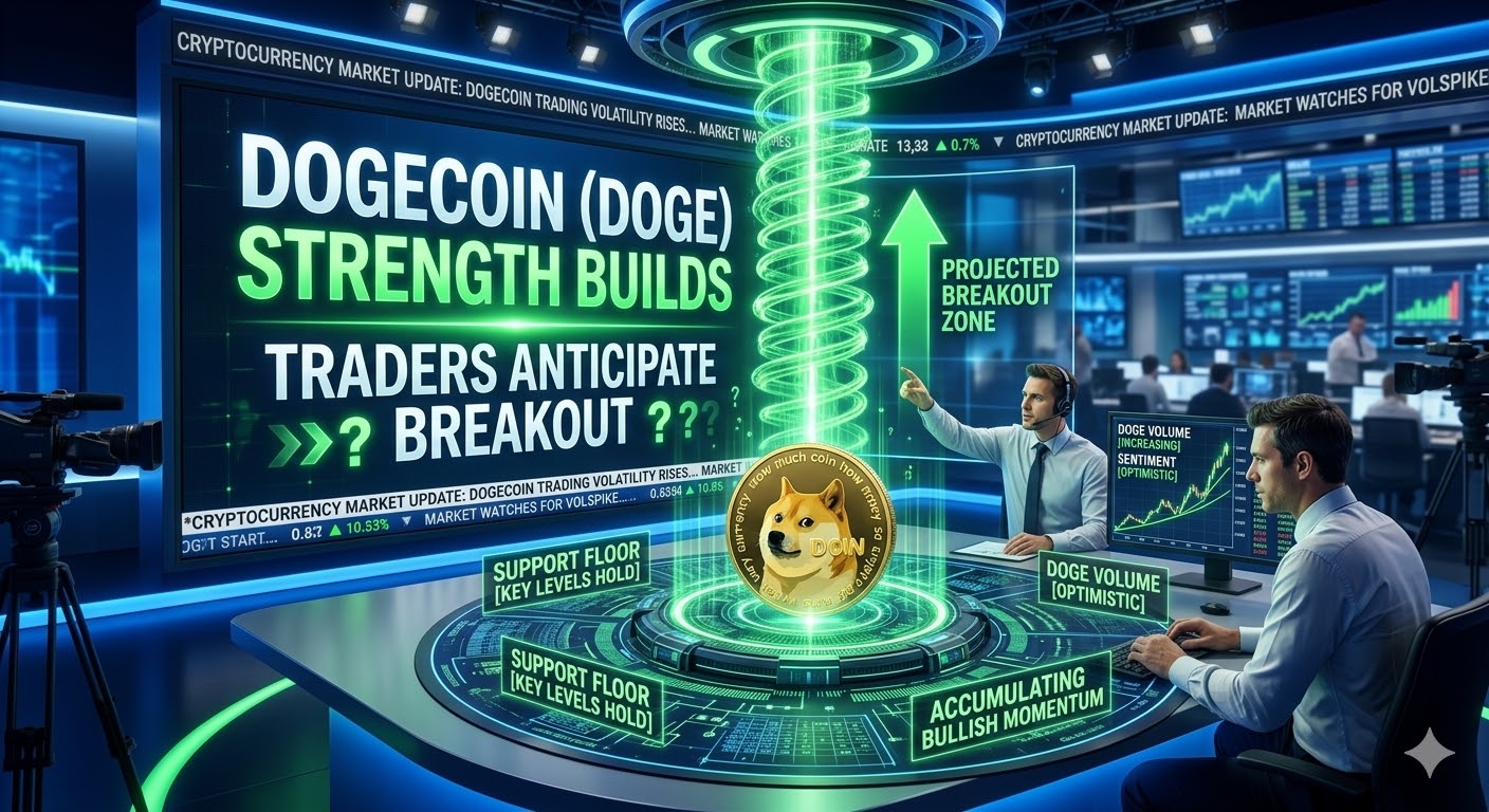 Сила Dogecoin (DOGE) растет, поскольку трейдеры ожидают прорыва