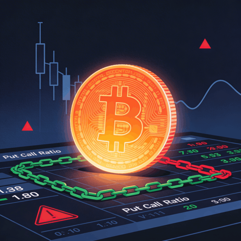 Биткойн падает, поскольку трейдеры начинают обороняться: рынок опционов мигает красным предупреждающим сигналом