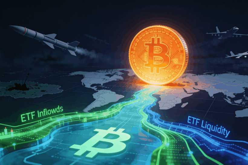 Цена на биткойны потрясает страх Ирана, поскольку приток ETF приводит к сокращению коротких позиций до жизненно важного уровня в 70 тысяч долларов