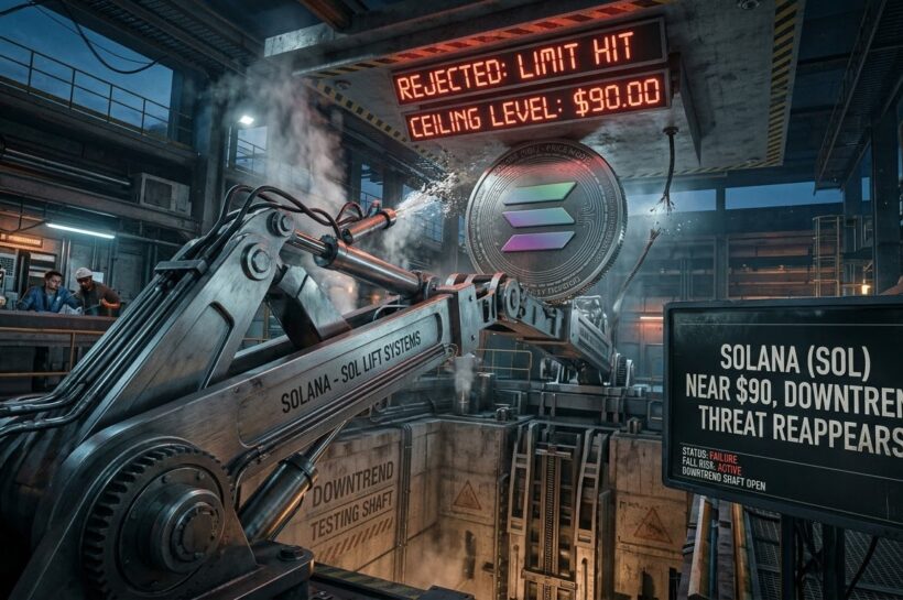 Солана (SOL) отклонена около 90 долларов, угроза нисходящего тренда вновь появляется