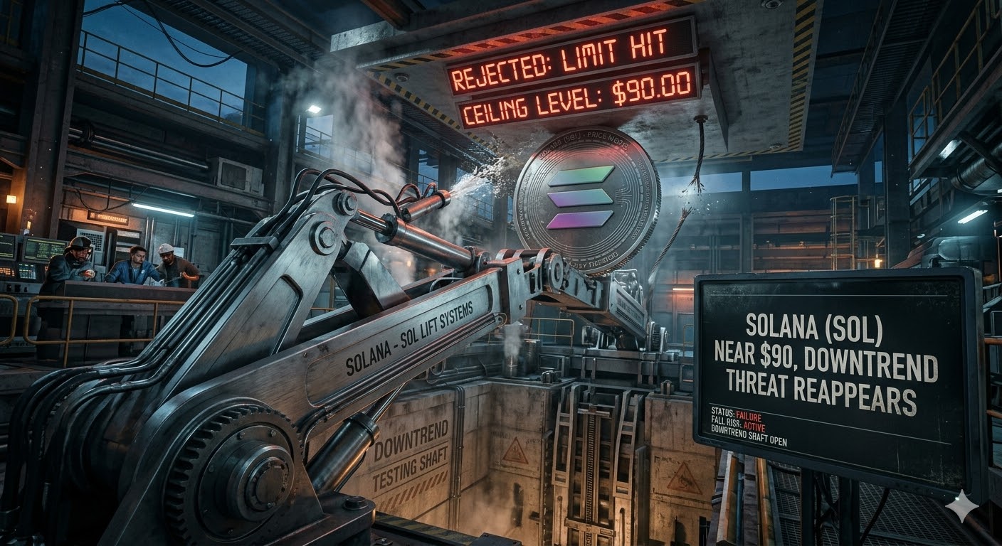Солана (SOL) отклонена около 90 долларов, угроза нисходящего тренда вновь появляется
