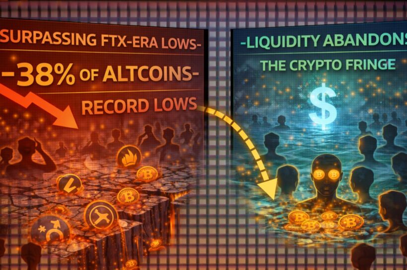 Преодоление минимумов эпохи FTX: 38% альткойнов достигли рекордного минимума, поскольку ликвидность покидает криптовалюту