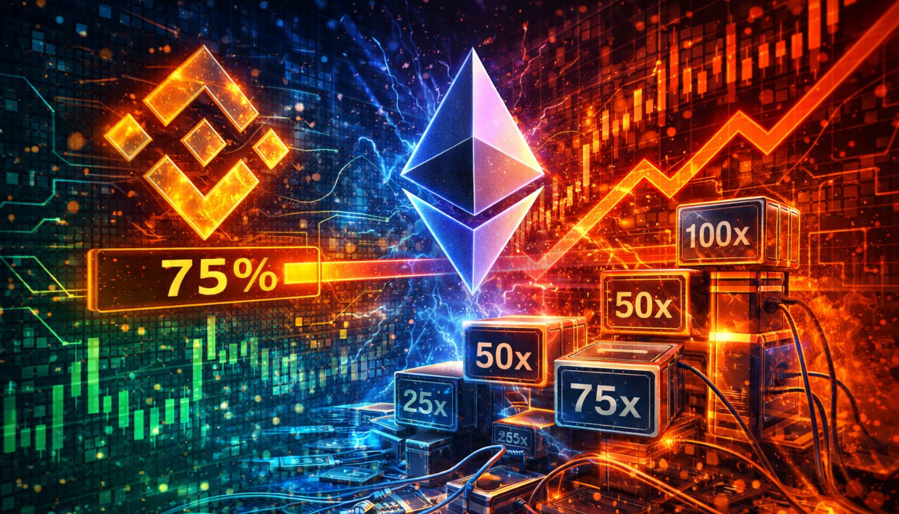Ethereum переходит в режим высокого кредитного плеча, поскольку риск Binance превышает 75%