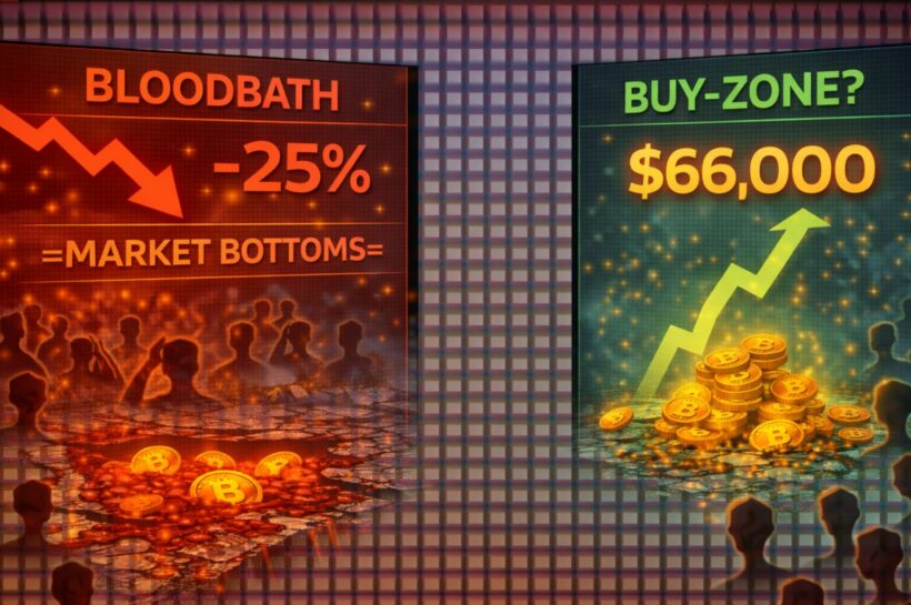 Кровавая баня или зона покупок? Стагнация Биткойна в размере 66 тысяч долларов достигла порога потерь в 25%, исторически привязанного к рыночному дну