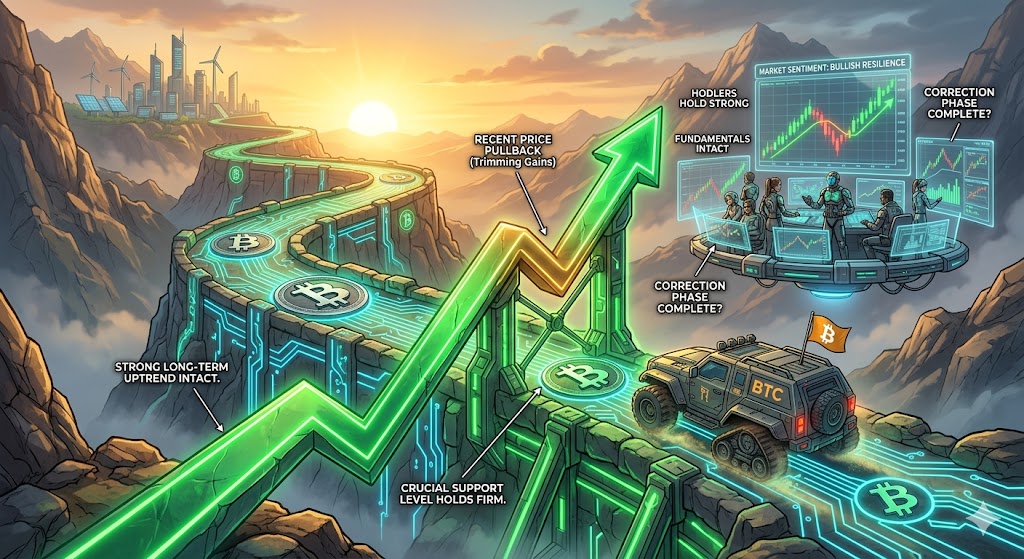 Цена на биткойны снижает рост, но восходящий тренд все еще силен