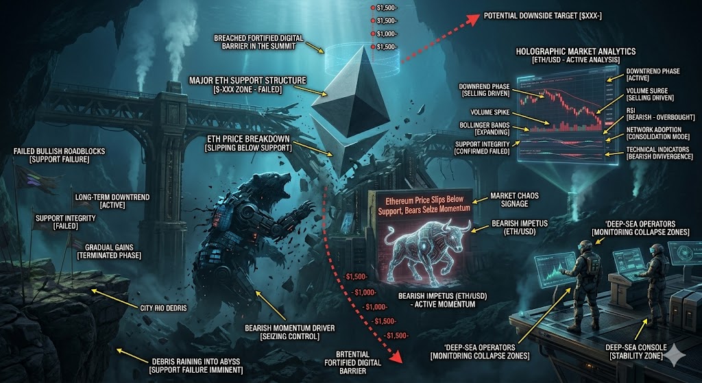 Цена Ethereum упала ниже поддержки, медведи воспользовались моментом