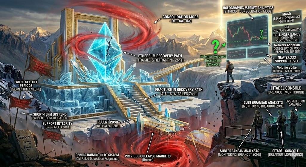 Цена на Ethereum изо всех сил пытается набрать темпы, восстановление остается хрупким