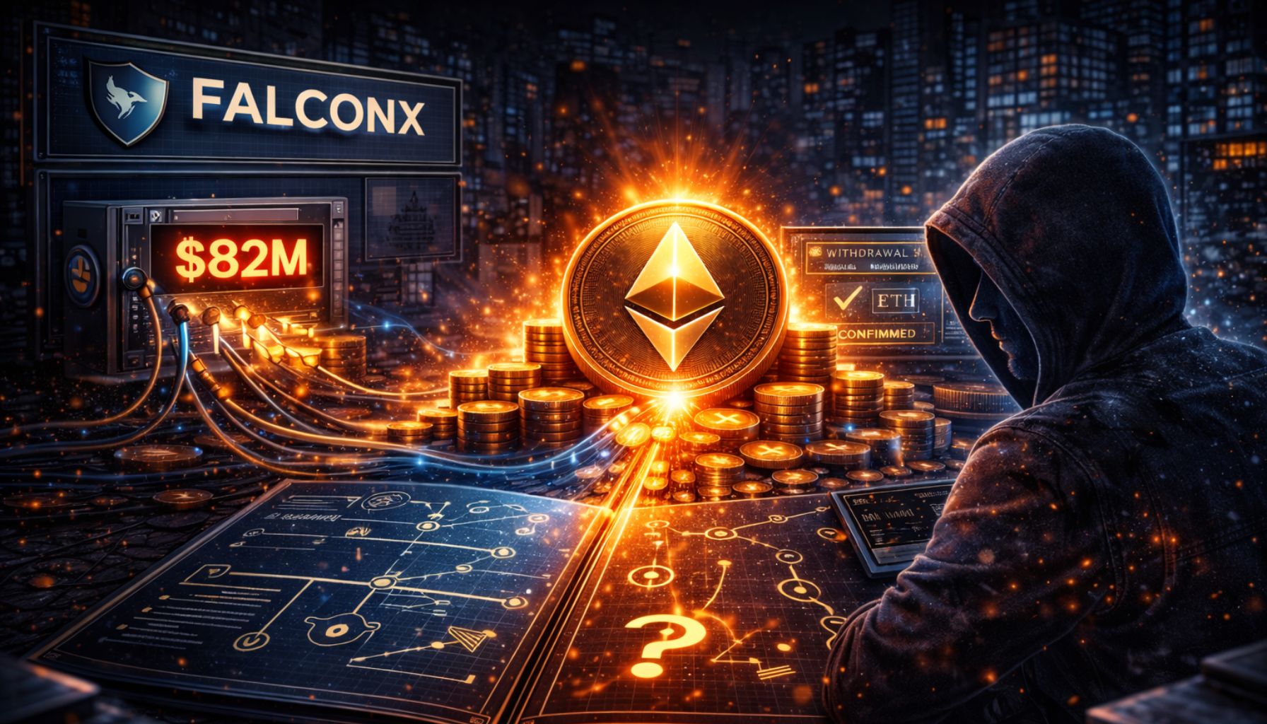 82 миллиона долларов в Ethereum только что покинули FalconX: узнайте, кто за этим стоит