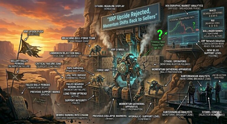 Потенциал роста цены XRP отклонен, импульс снова смещается в сторону продавцов